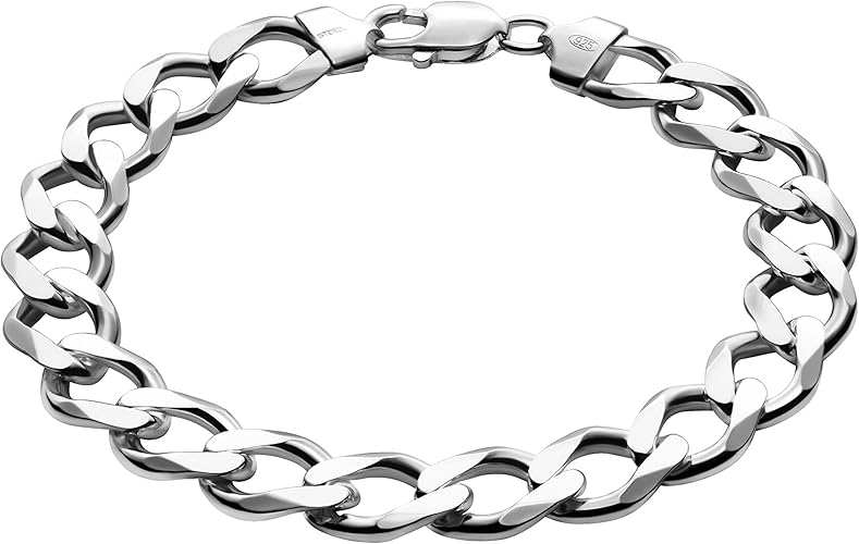 STERLL Pulsera para hombre de plata 925, 21 cm de longitude ...