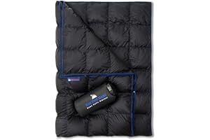 Get Out Gear Down Camping Blanket - Puffy, Packable, Lightweight and Warm | Ideal for Outdoors, Travel, Stadium, Festivals, Beach, Hammock | 650 Fill Power Water-Resistant Backpacking Quilt