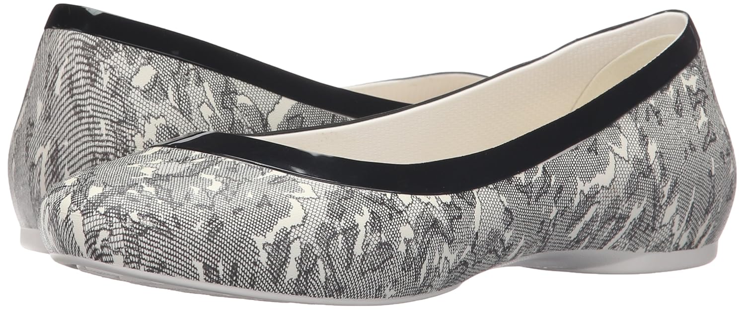 crocs lina shiny women flat in black