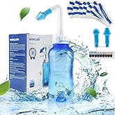 Waterpulse Neti Pot Sinus Rinsing,Nasal Wash Bottle Sinus Rinsing Bottle Cleaner Pressure Irrigation Neti-Pot with Sticker Th