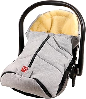Kaiser 65332323 Babyschalenfußsack Channy, Lammfell medizin, hellgrau melange