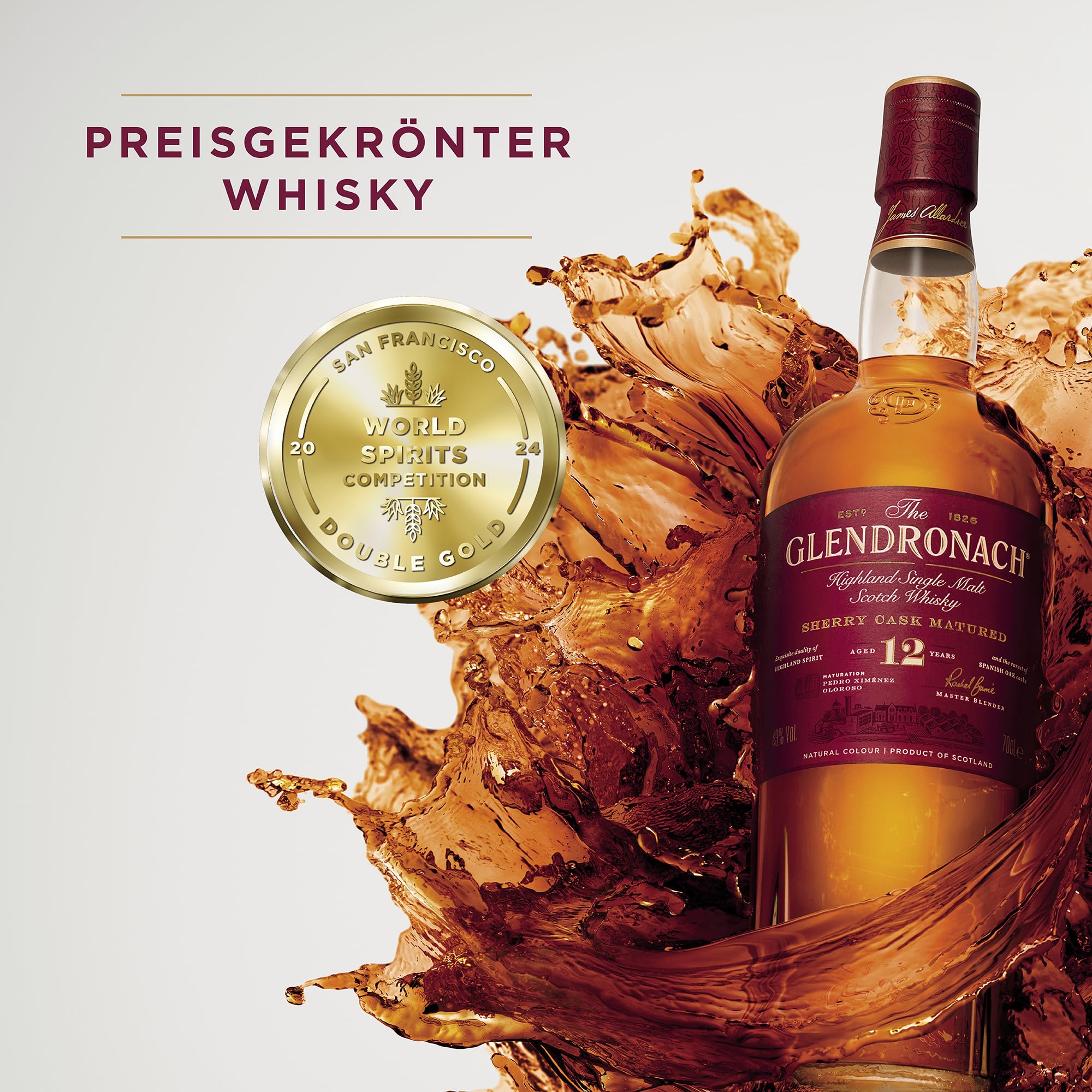 The Glendronach 12 Jahre - Premium Single Malt Whisky - Geschenkempfehlung - Vollmundig, cremig und würzig mit Sherrynoten - 0.7L/43 Prozent Vol 6