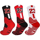STRSFYS Elite Basketball Socks 3 Pair - Moisture-Wicking Arch Support Crew Sock for Men/Women, Running Athletic Socks