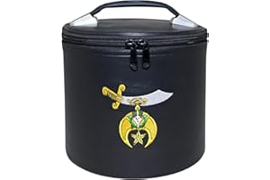 UK EMPIRE GROUP Masonic Shriner Fez Hat/Cap Case Black – Imitation Leather, Display Storage Box