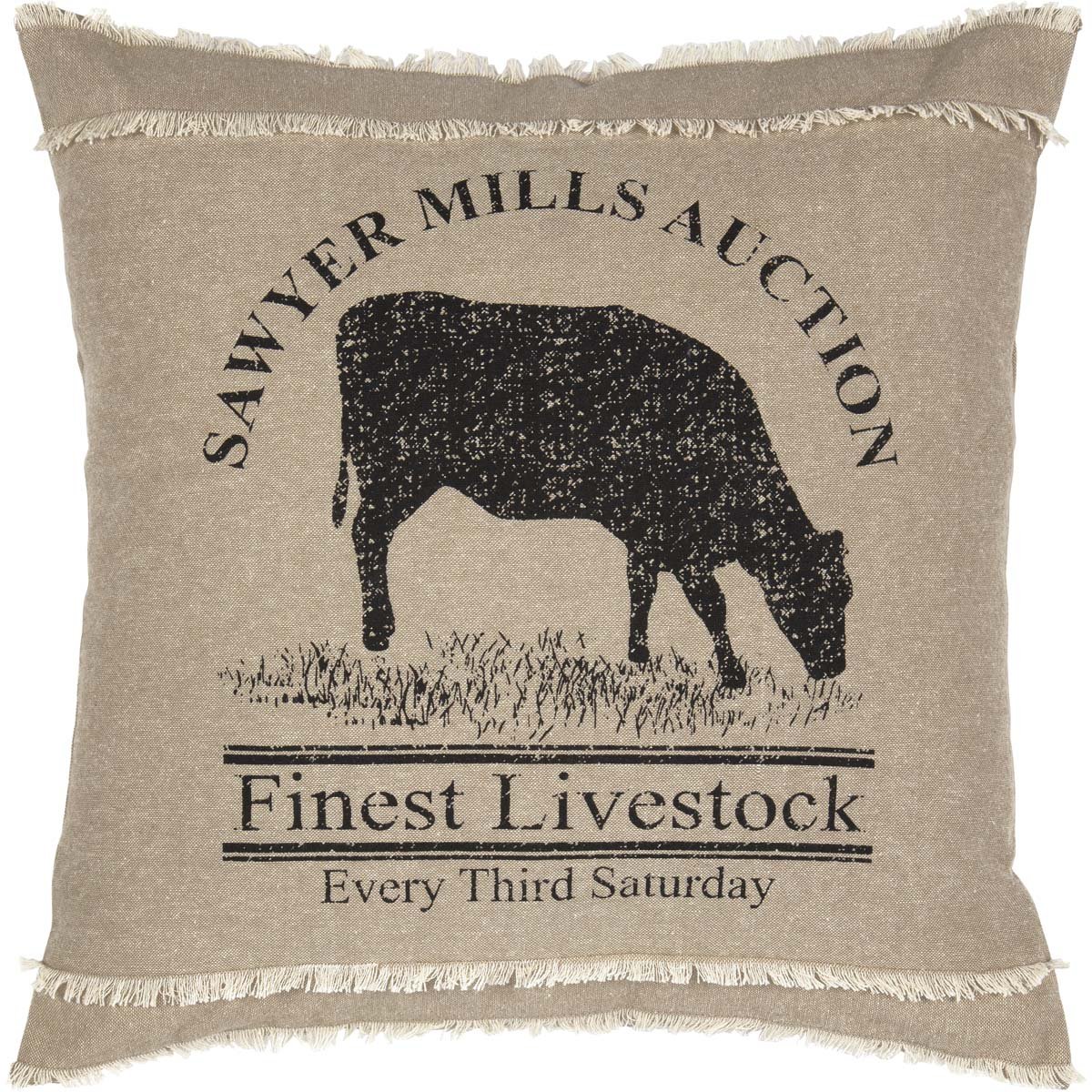 Vhc Brands Farmhouse Pillows Throws Sawyer Mill Pig 18 X 18