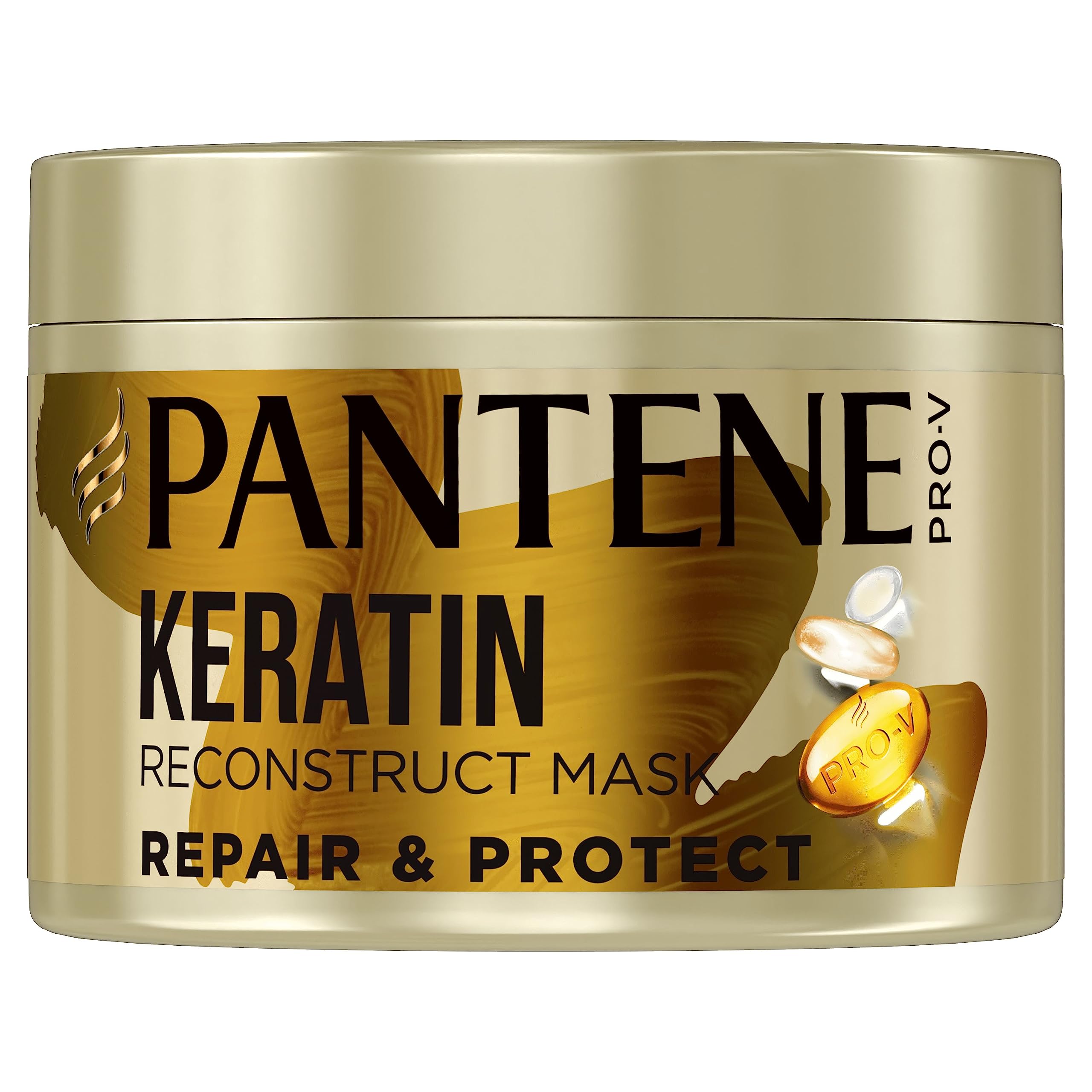 Pantene Pro-V Repair & Protect Keratin Hair Mask, 500 ml,Helps Repair Damage and Strengthen Dry and Damaged Hair. Enriched with Pro-V Nutrients