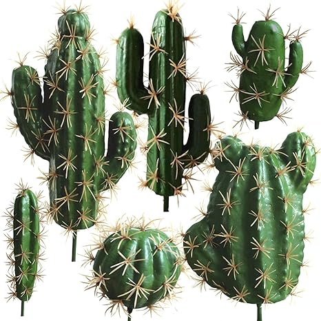 Amazon Fagushome 人工サボテン植物 フェイク多肉植物ピック 6ピース サボテン植物 鉢なし 室内装飾 人工サボテン茎 Diyデコレーション 人工観葉植物 オンライン通販