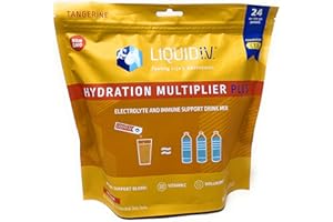 LIQUID I.V. Liquid I.V Hydration Multiplier Plus, Electrolyte Powder, Easy Open Packets, Supplement Drink Mix (Tangerine 24 Packets))