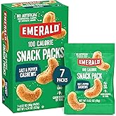 Emerald Salt &amp; Pepper Cashews, 100-Calorie Snack Packs, 7 Count | Non GMO, No Artificial Preservatives, Flavors, Synthetic Colors, Plant Based Protein, Travel Friendly Healthy Snack