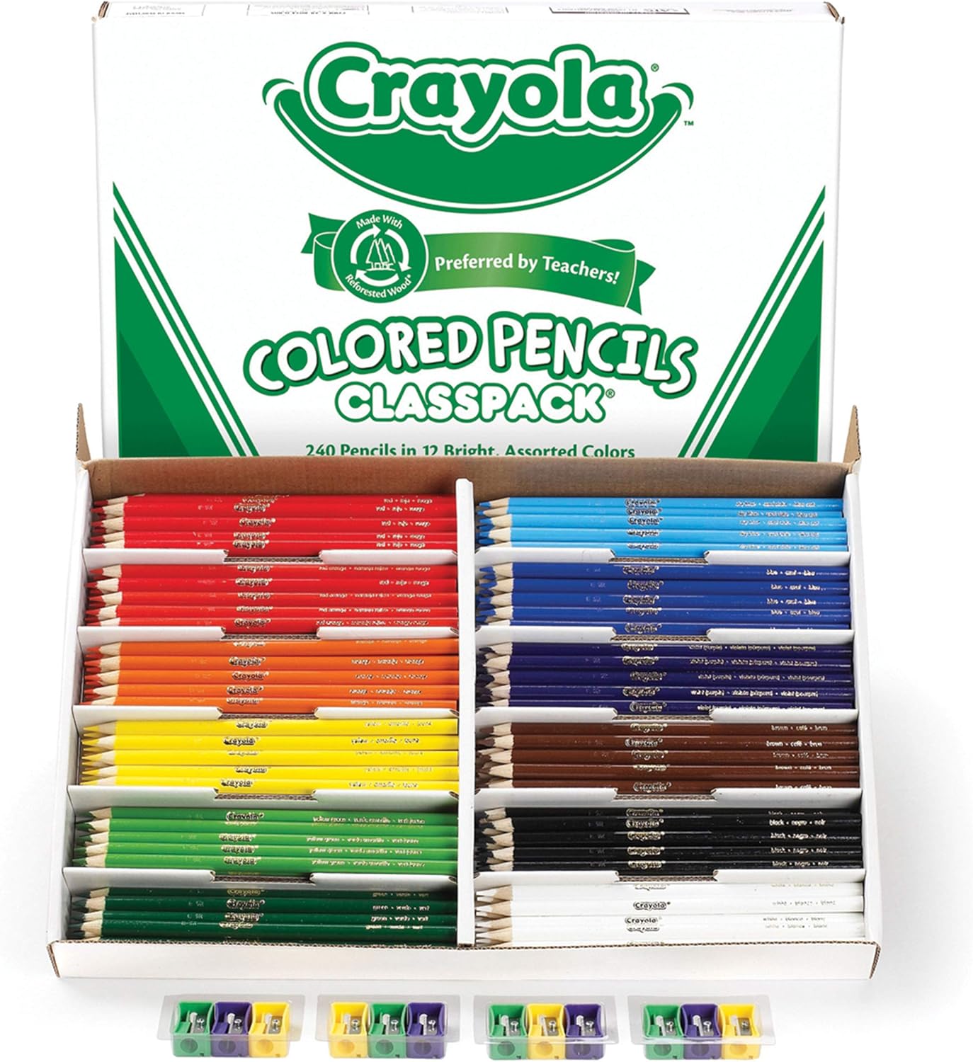 Crayola Colored Pencils, Bulk Classpack, Classroom Supplies, 12 Assorted Colors, 240 Count, Standard: Toys & Games