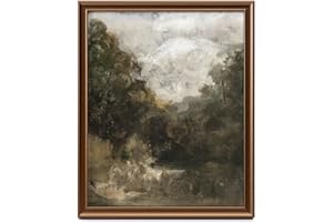 16 PCS Framed Abstract Vintage Canvas Wall Art Decor, Landscape Farmhouse Wall Prints for Bedroom Bathroom Office, Rustic Pos