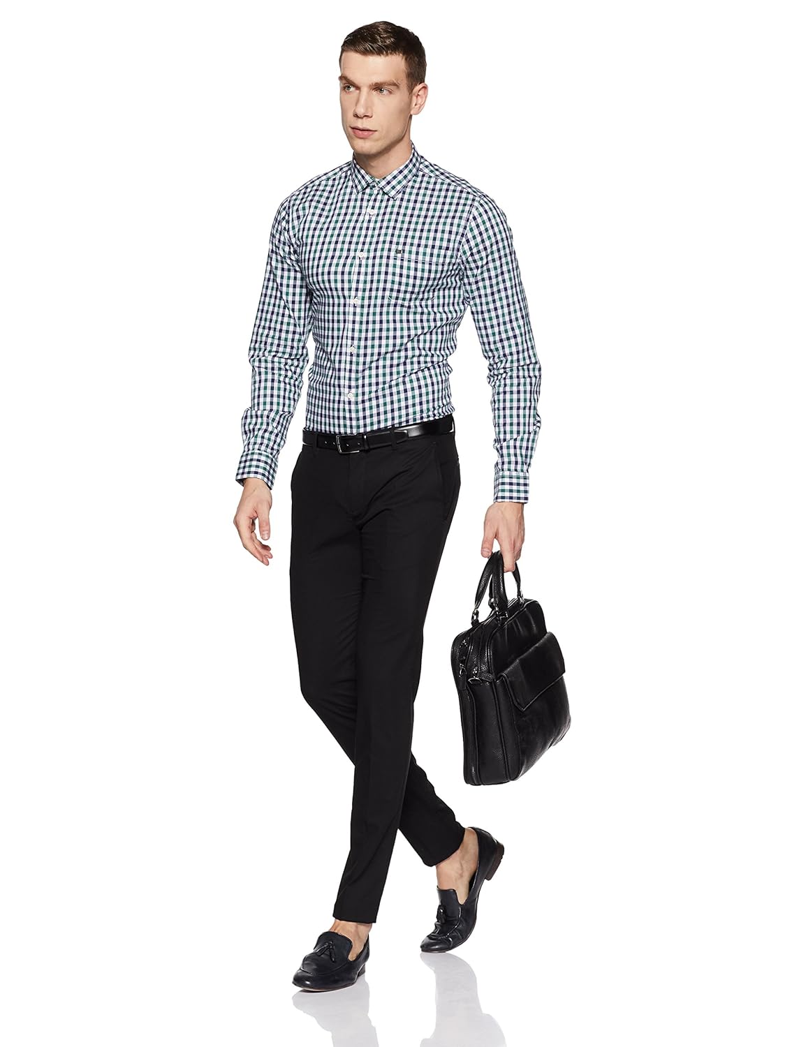 blackberrys men's checkered regular fit formal shirt