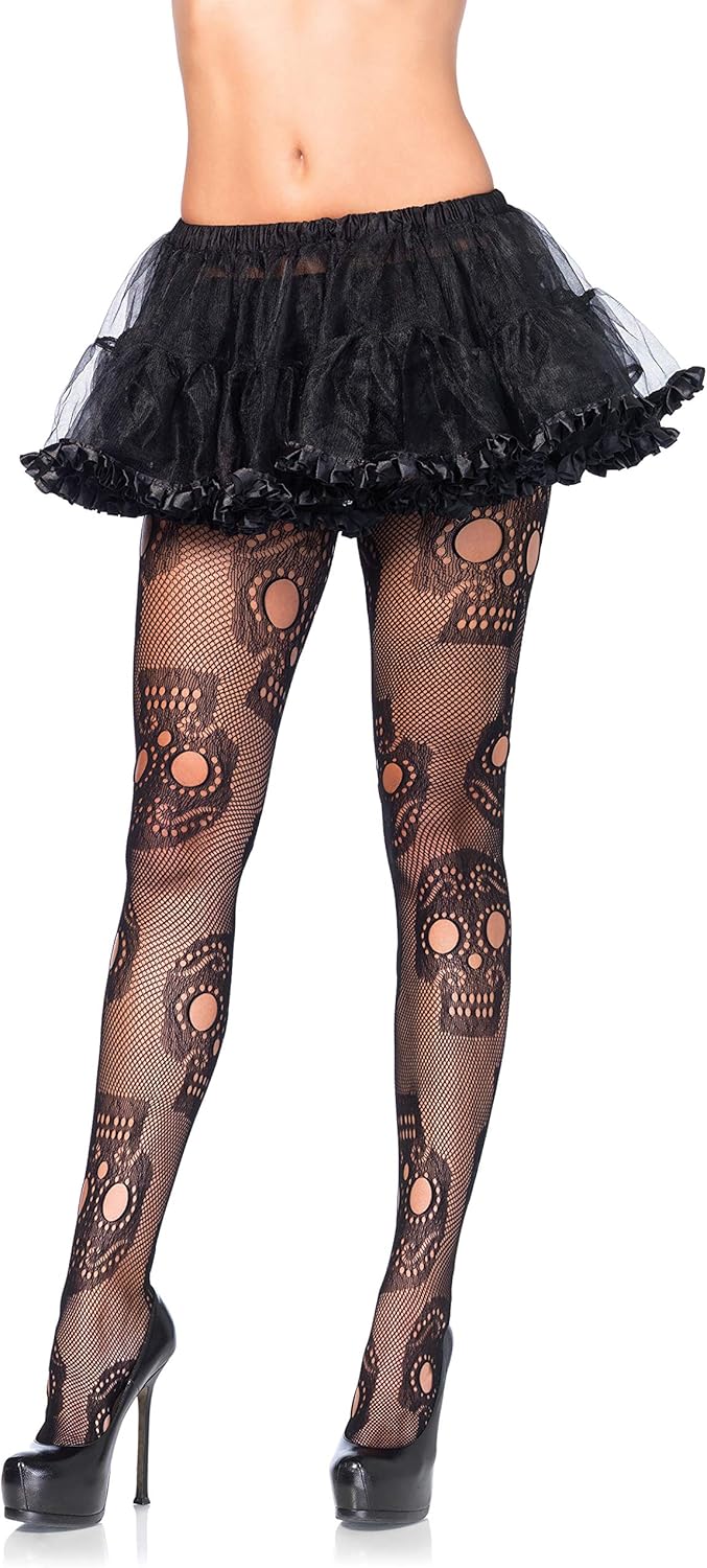 Leg Avenue Women's Skull Net Tights 