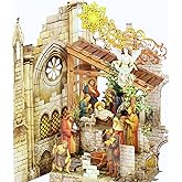 Pop up Christmas Cards Nativity, Holy Night Nativity, 3D Elegant Religious Card with Envelope for Holiday, Manger Scene, Angel, Jesus Christ, Holy Family,Handcrafted Decoration, Merry Christmas Gift