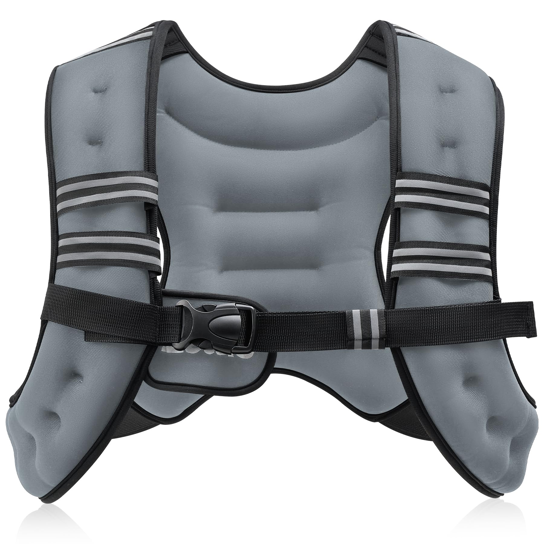 Photo 1 of ZELUS Weighted Vest, 6lb/8lb/12lb/16lb/20lb/25lb/30lb Weight Vest with Reflective Stripe for Workout, Strength Training, Running, Fitness, Muscle Building, Weight Loss, Weightlifting, Grey(8 lb)