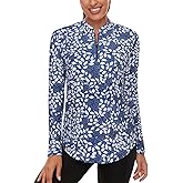 Misyula Womens Golf Shirts 1/4 Zip Sun Protection Quick Dry Tennis Running Athletic Workout Tops