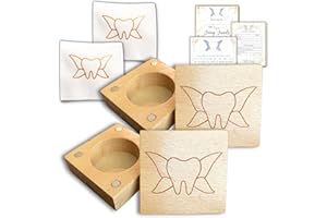 20 MOMENTS OF TOOTH Tooth Fairy Box & Tooth Pouch Holder | Tooth Keepsake Box W/Tooth Fairy Bag I Magnet Closure - Set of 2