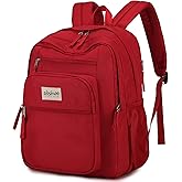 abshoo 32L Big Student Laptop Backpack For College Men Women Middle High School Teen Bookbag Travel Backpack Daypack (Red)