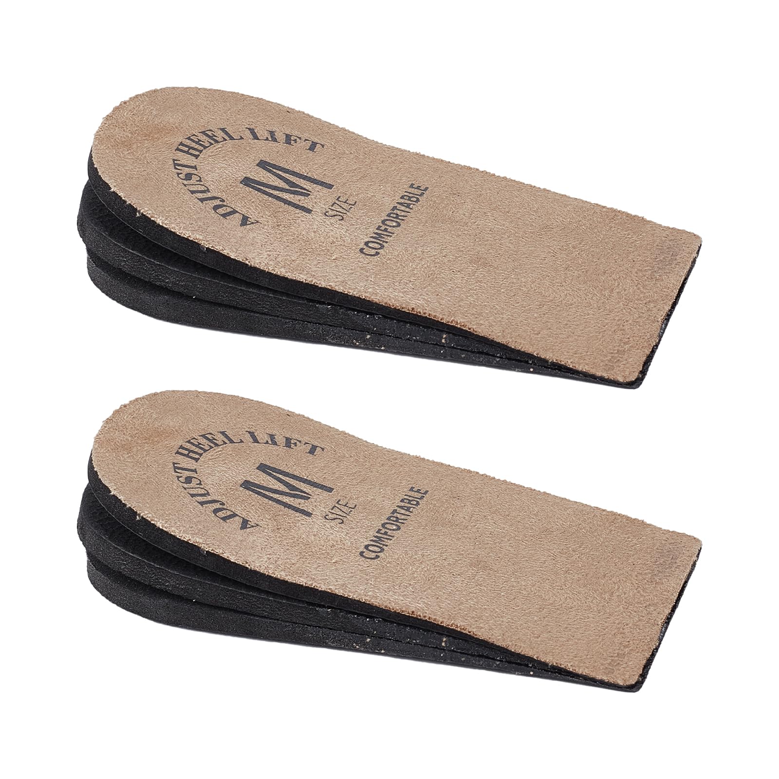 NICENEEDED Adjustable Heel Lifts Inserts, 3 Layers Height Increase Insoles, Orthopedic Shoe Lifts Heel Cushion Lifts for Leg Length Discrepancy Plantar Fasciitis Heel Pain