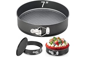 GZMAISULEE Springform Cake Pan Stainless Steel Round 7 Inch Non Stick Leakproof Cake Baking Pans with Removable Bottom Cake M