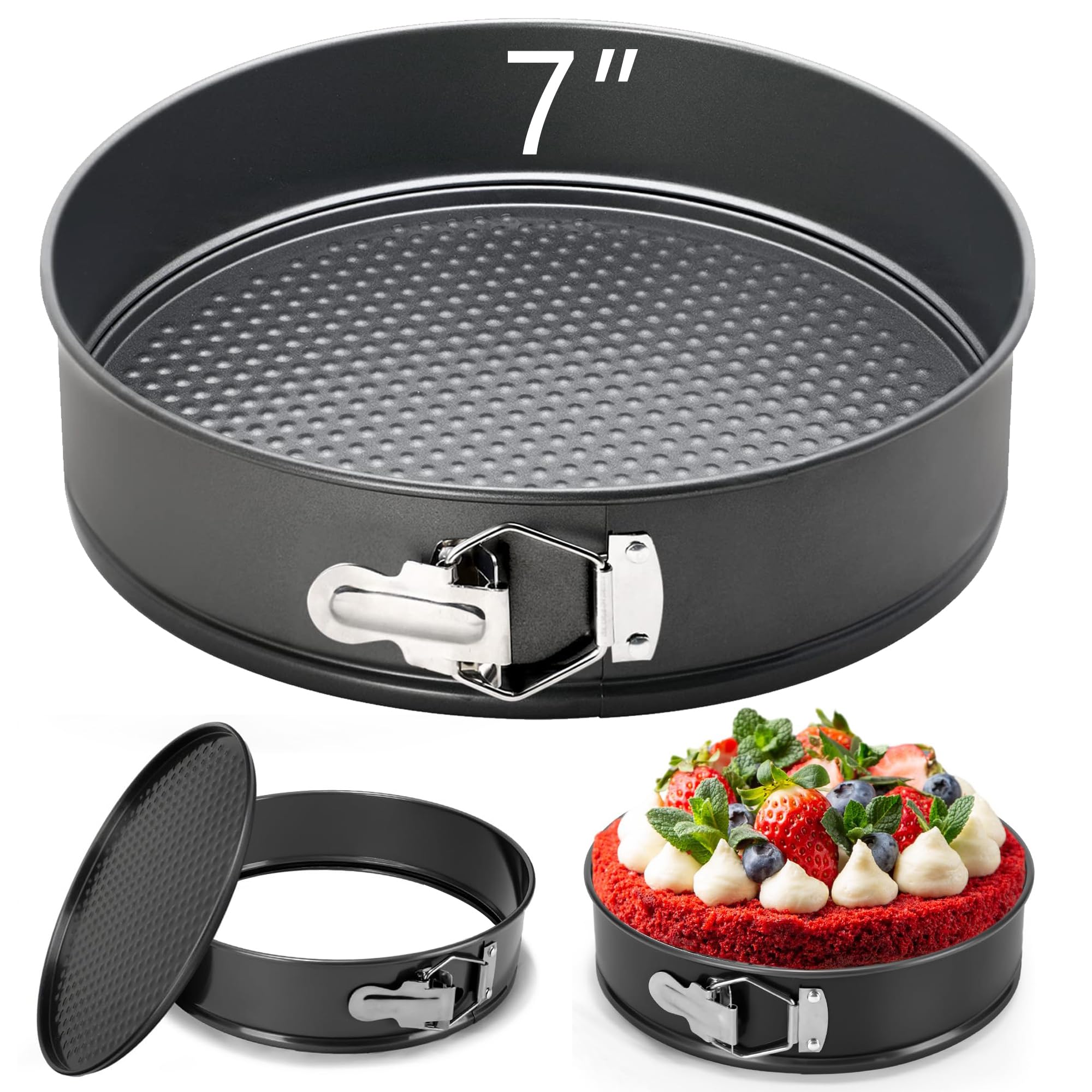 18CM Springform Cake Tin Baking Tin Non-Stick Cheesecake Pan with Removable Bottom Leakproof Round Cake Baking Pan Bakeware Springform Cake Pan 7 Inch