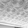 Art3d Drop Ceiling Tiles 24x24 in White (12-Pack, 48 Sq.ft), 3D Wainscoting Panels Glue Up 2x2