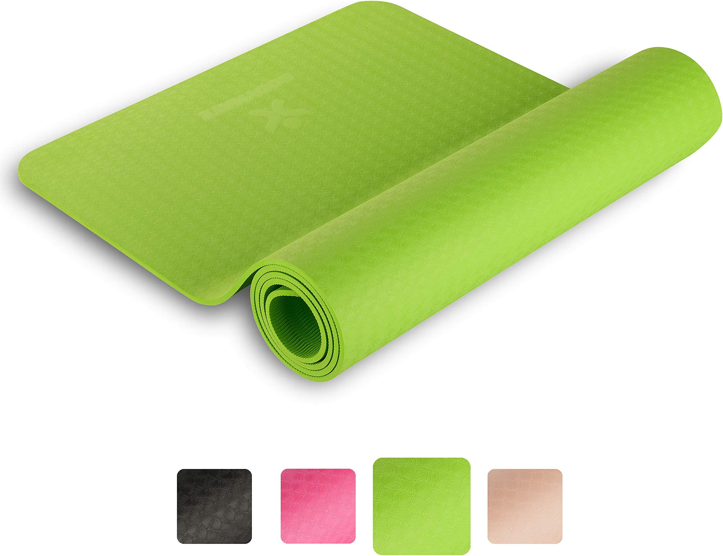 BODYMATE Premium TPE Yoga Mat - Size 183x61cm - Thickness 6mm - Tested by SGS free of phthalates, BPA, Heavy metals - Training mat for fitness, Yoga, Pilates, Functional