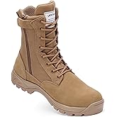 IODSON Men's Military Tactical Work Boots with Side Zipper, Puncture Resistant, Desert Combat, Army Jungle, 8 Inch Lightweight Hiking Boots