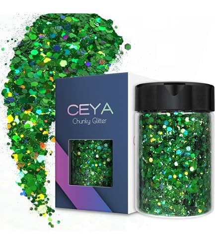 Hemway Premium Glitter Shaker 130g – Emerald Green Holographic Fine Glitter For Resin, Crafts, & Cosmetics - View #4