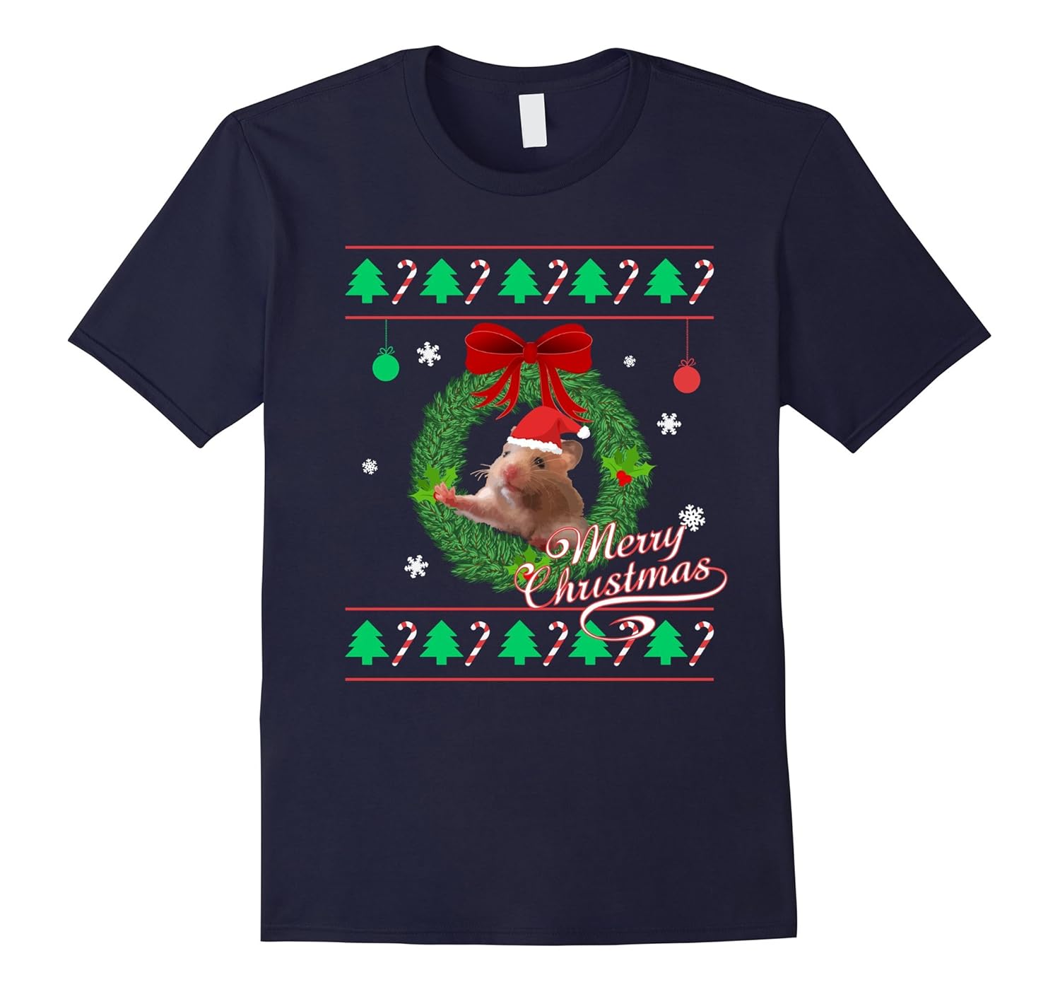 Ugly Christmas Sweater Hamster T-Shirt-ANZ