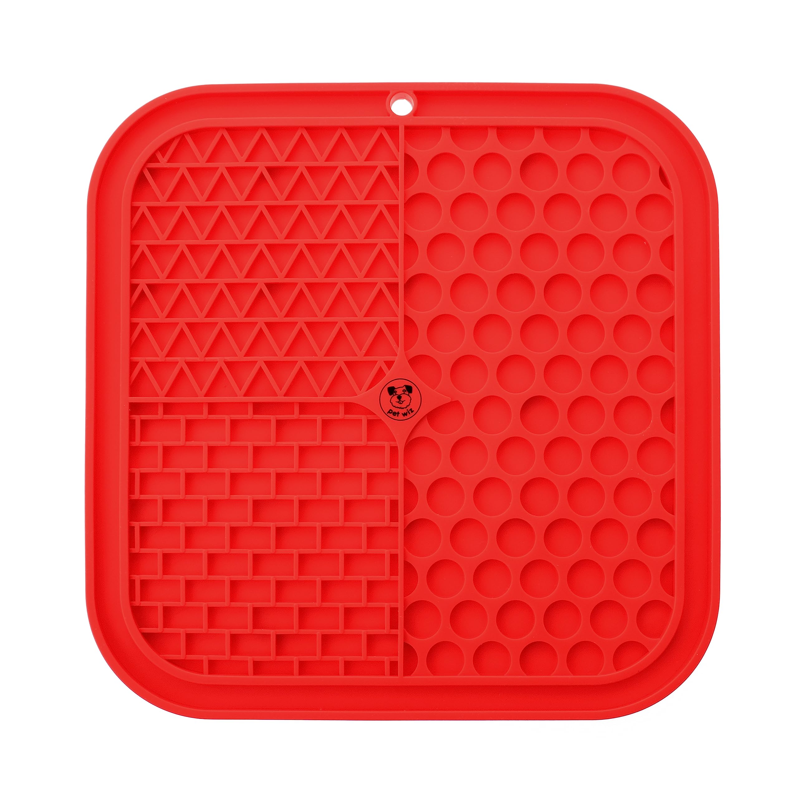pet wiz Silicone Licking Mat - Providing Mental Stimulation and Anxiety Relief (Red)