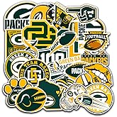 27PCS Green Bay Stickers Pack Packer — Wisconsin Football and Rugby Decals for Water Bottle, Laptop, Car, Helmet, Scrapbook — Waterproof Vinyl Green Bay Gifts for Kids Teens Adults Fans