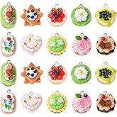 DanLingJewelry 40Pcs 10 Styles Resin Cake Charm Imitation Food Dangle Charms Opaque Cake Charms with Loop for DIY Jewelry Making
