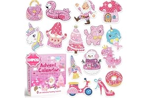 KOLBRIGHT Diamond Painting Advent Calendar for Girls - DIY Gem Arts and Crafts, Christmas Gifts for Ages 4-12