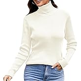 Bgklfeo Women's Turtleneck Ribbed Pullover Fashion Long Sleeve Knit Sweater Fall Basic Tops