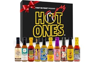 Hot Ones Hot Sauce Challenge - Season 28 - Hot Sauces Gift Sets - Variety Pack - Made with Natural Ingredients - Unique Small Batch Sampler Gift Set - 5 fl oz Bottles (10-Pack)