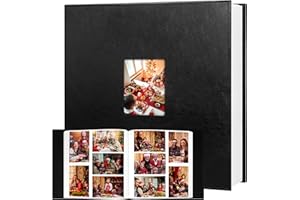 Aevdor Photo Album 4x6 700 Pockets, Leather Cover Extra Large Capacity Family Wedding Anniversary Baby Picture Albums, Acid-free Pages 4x6 Photo Album Holds 700 Horizontal and Vertical Photos (Black)