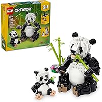 LEGO Creator 3 in 1 Wild Animals Panda Family - Building Toy Kit for Kids with 3 Building Options, Panda, Penguin, or Orca - 