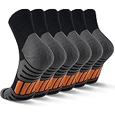 mqamex Crew Socks for Men,Sports Athletic socks with arch support,Black workout Runing Socks,Cotton Blend,3 Pairs