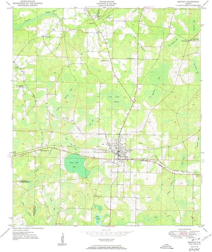 YellowMaps Bonifay FL topo map, 124000 Scale, 7.5 X 7.5