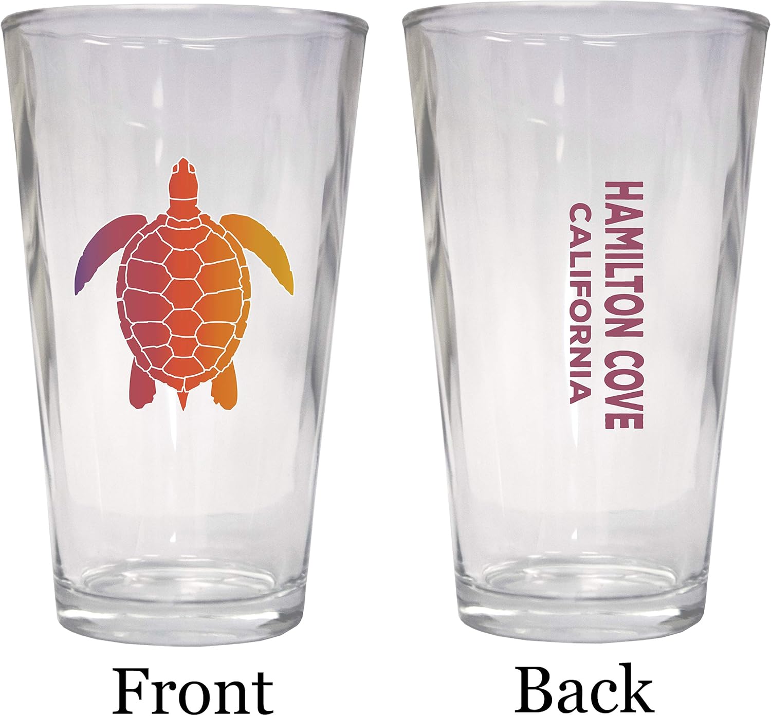 Hamilton Cove California Souvenir 16 ounce Pint Glass 2-Pack