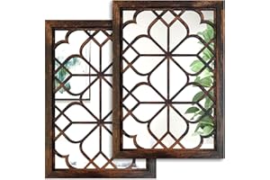 Wocred Set of 2 Rectangular Wall Mirror,Gorgeous Rustic Farmhouse Accent Mirror,Caramel Color Entry Mirror for Bathroom Renovation,Bedrooms,Living Rooms and More(11”x15”)