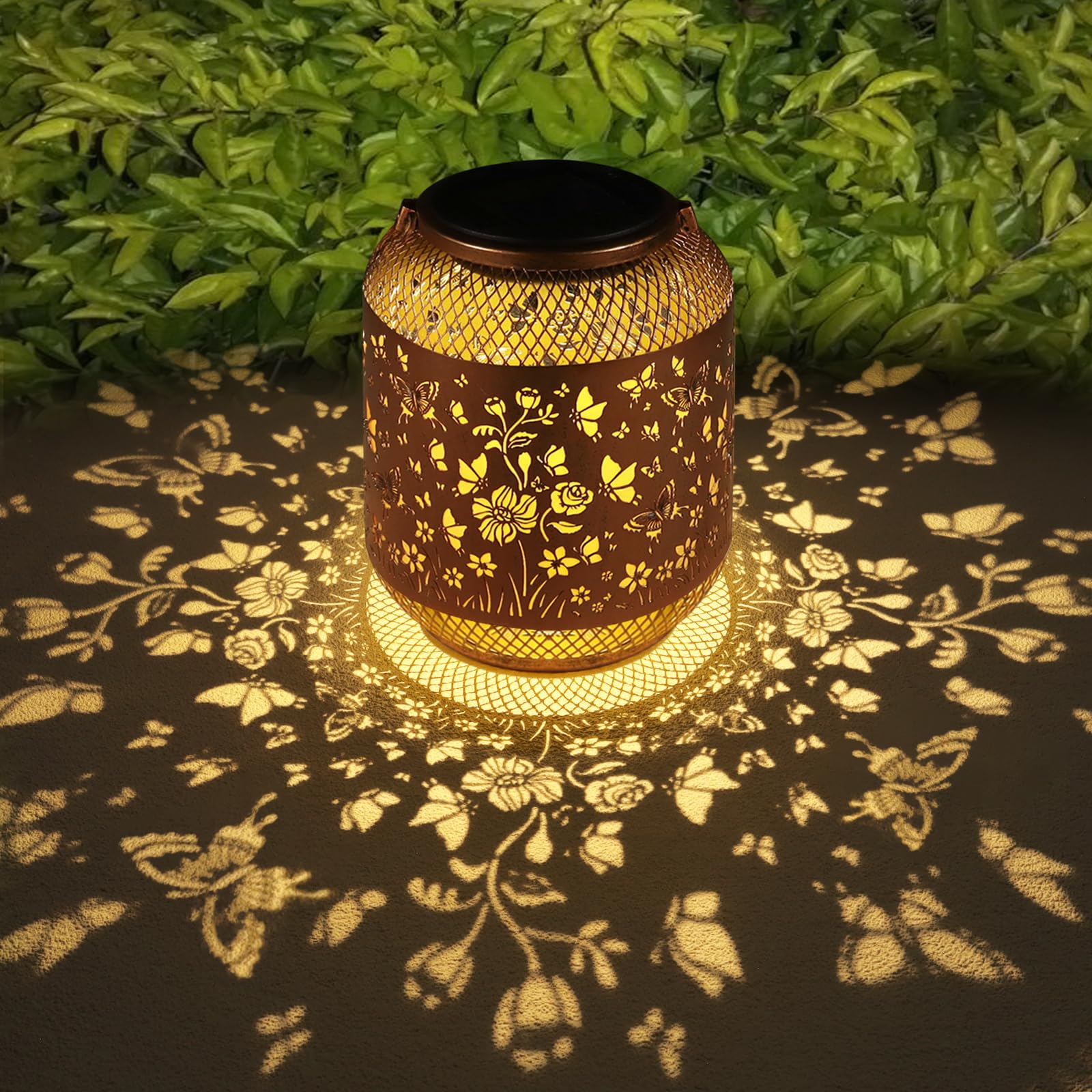 Photo 1 of **PARTS ONLY**Solar Lanterns Outdoor Waterproof Christmas Birthdays Gifts for Women Mom Grandma Butterfly Garden Decor Metal Hanging Solar LED Lights for Patio(Butterfly Swarm)
