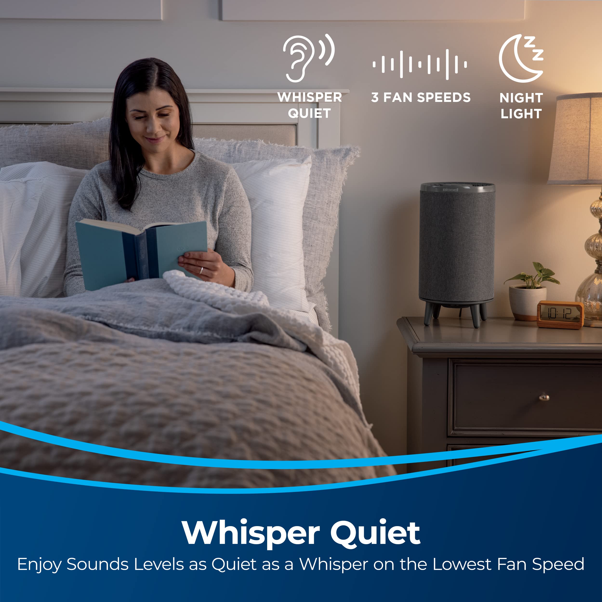 BISSELL® MYair™+ Air Purifier with HEPA Filter for Small Room and Home, Quiet Air Cleaner for Allergens, Pets, Dust, Dander, Pollen, Smoke, Hair, Odors, 3179A