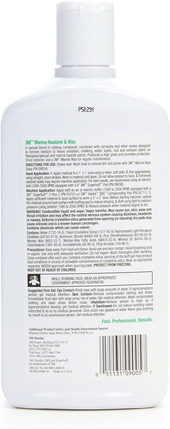 3M Marine Restorer and Wax, 09005, 16.9 fl oz: Sports & Outdoors