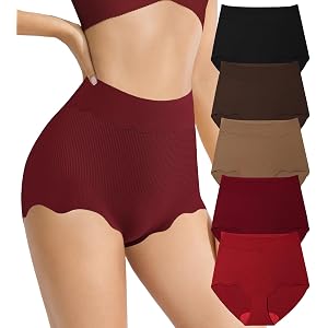 iesunny Womens Underwear Seamless High Waisted Full Coverage Panties 5 Pack | Invisible no panty line, Tagless design, Coolin