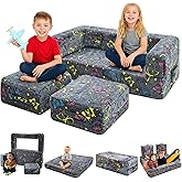 Cvortll Modular Kids Play Couch, Toddler & Child Sectional Sofa, Glow in Dark, 3-in-1 Convertible Toddler Play Couch with High-Density Foam for Playroom & Bedroom Furniture, Butterfly