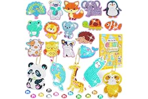 EAPHANT Gem Art Kits for Kids 4-8 8-12, 20 Designs 4500+ Gems Keychain Craft Kits for Girls Ages 8-12 Arts and Crafts for Girls Ages 8-12 6-8 5D Diamond Painting Stickers Girls Toys Age 6-8 8-10