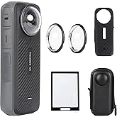 PellKing Camera Protective Accessories Kit for Insta360 X4, Insta 360 X4 Bundle Include Lens Guard/Silicone Protective Cover/Screen Protectors/Camera Case