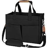 MIAOJIE Tote Bag for Women, Canvas Tote Bag with Velcro Closure, Laptop Work Crossbody Bags Daily Handbags Purse for Travel